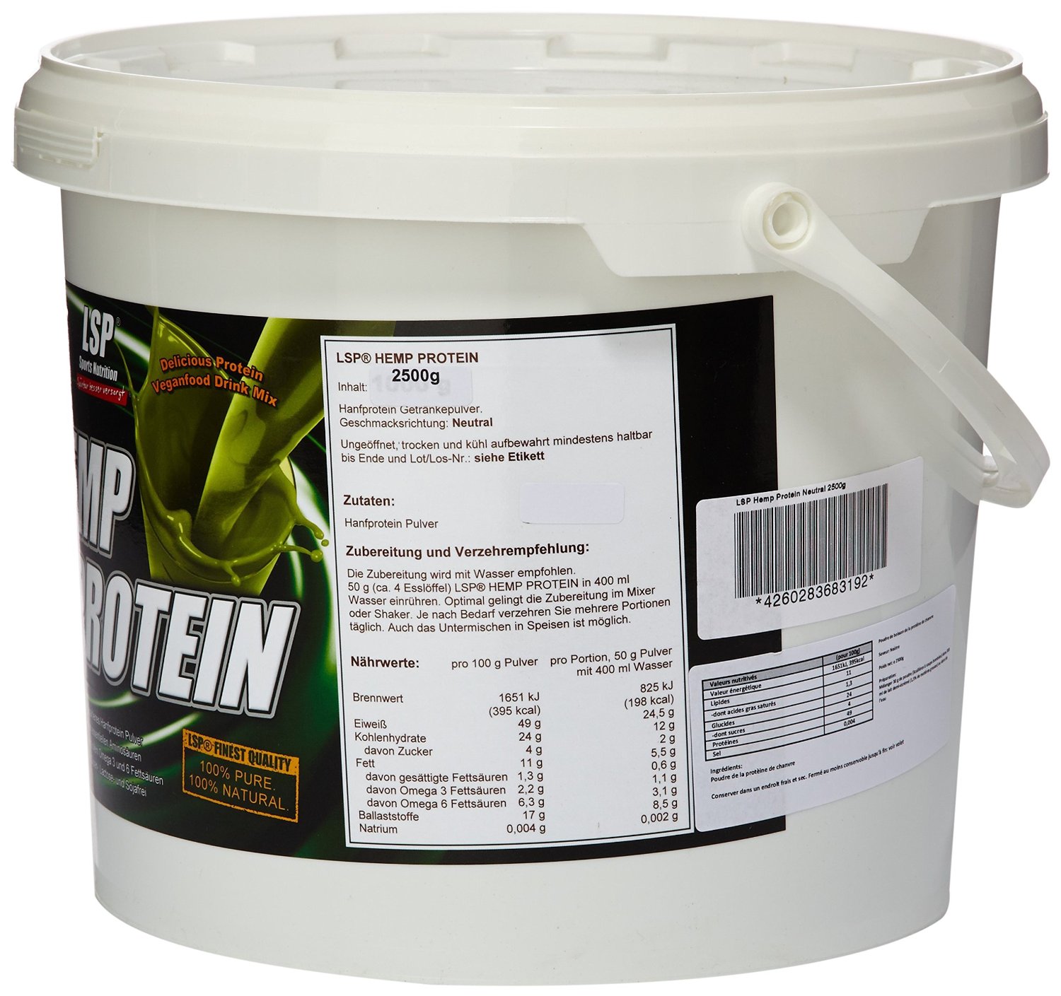 LSP Hemp Protein, 2,5 кг конопляный протеин купить.